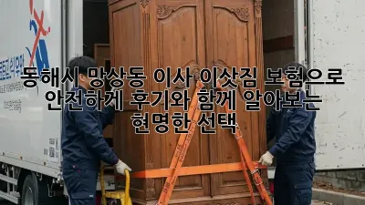 동해시 망상동 이사, 이삿짐 보험으로 안전하게! 후기와 함께 알아보는 현명한 선택